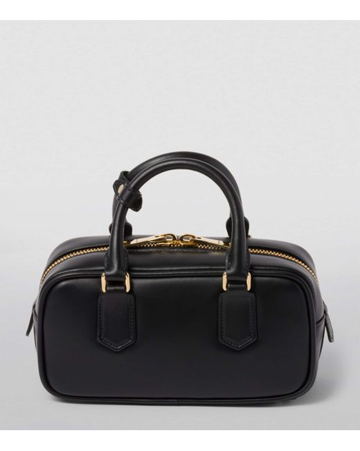 Miu Miu Black Mini Nappa Leather Arcadie Top-Handle Bag