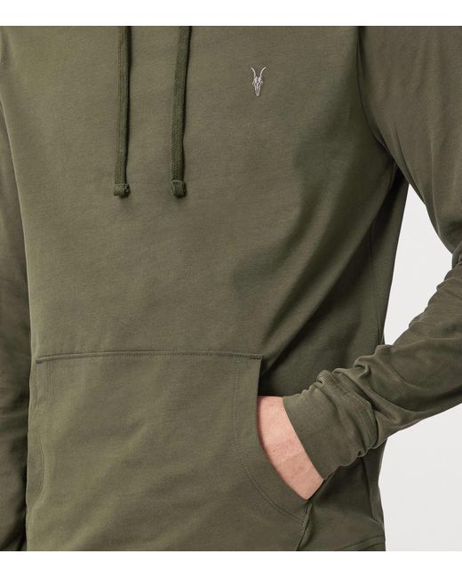 AllSaints Green Brace Over-The-Head Hoodie for men
