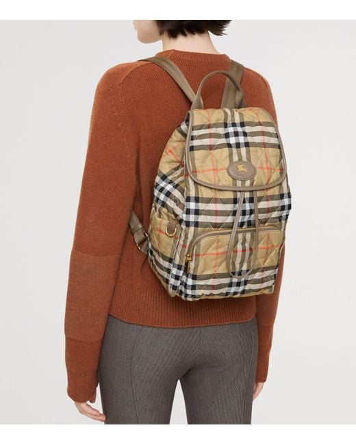 Burberry Metallic Check Horseshoe Backpack