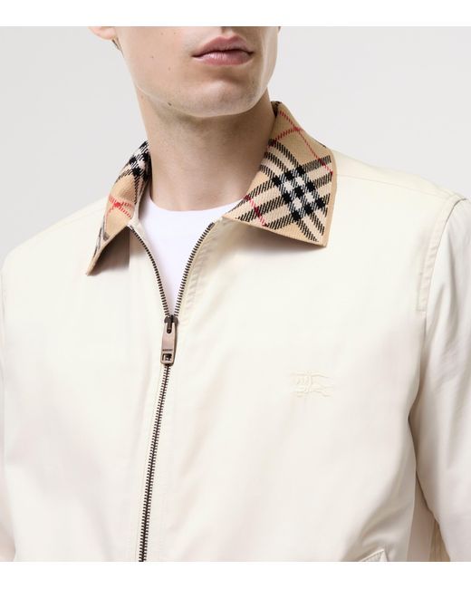 Burberry Natural Cotton Gabardine Harrington Jacket for men