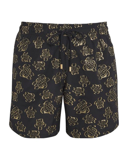 Vilebrequin Gray Embroidered Ronde Des Tortues Swim Shorts for men