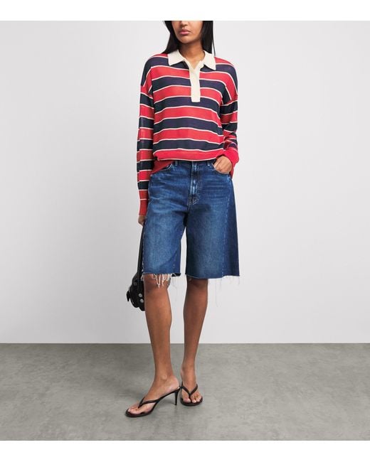 Mother Red Wool The Biggie Raquette Polo Top