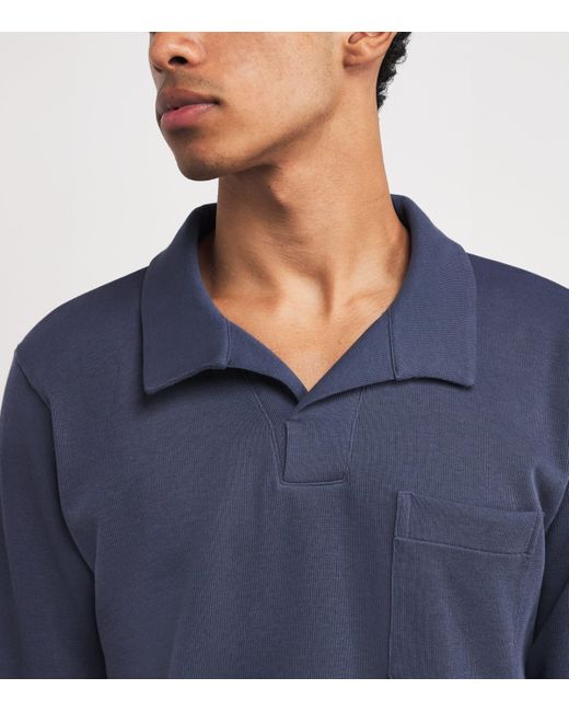 Hanro Blue Stretch-Cotton Travelwear Sweatshirt for men