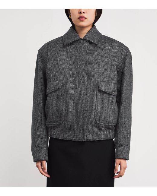 Stella McCartney Gray Wool Herringbone Field Jacket