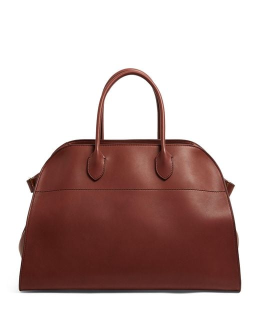 The Row Red Leather Margaux 15 Top-handle Bag