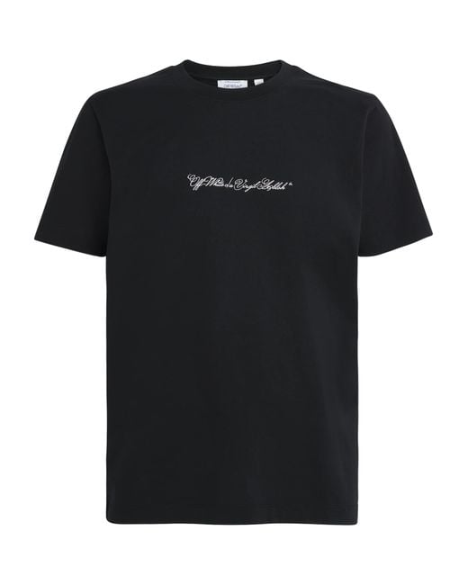 Off-White c/o Virgil Abloh Black Cotton Logo T-Shirt for men