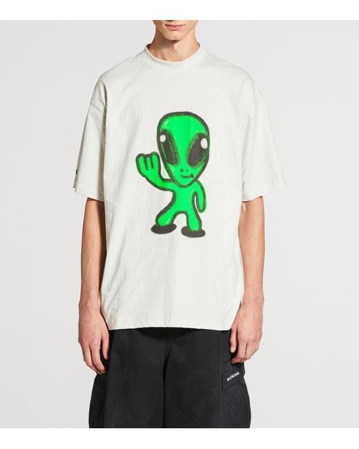 BALENCIAGA21SS エイリアン Tシャツ Balenciaga Oversized Cotton Alien T-Shirt in White for Men | Lyst