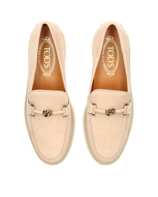 Tod's Natural Suede Gommino Loafers