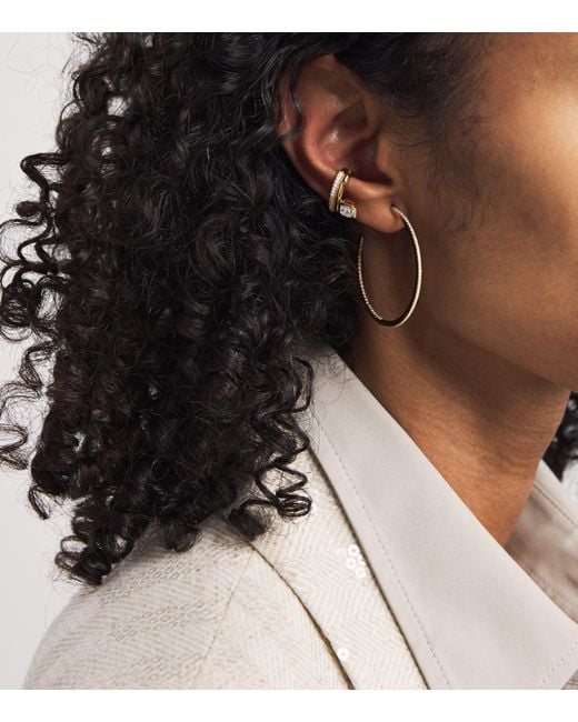 SHAY Metallic And Diamond Floating Ear Cuff