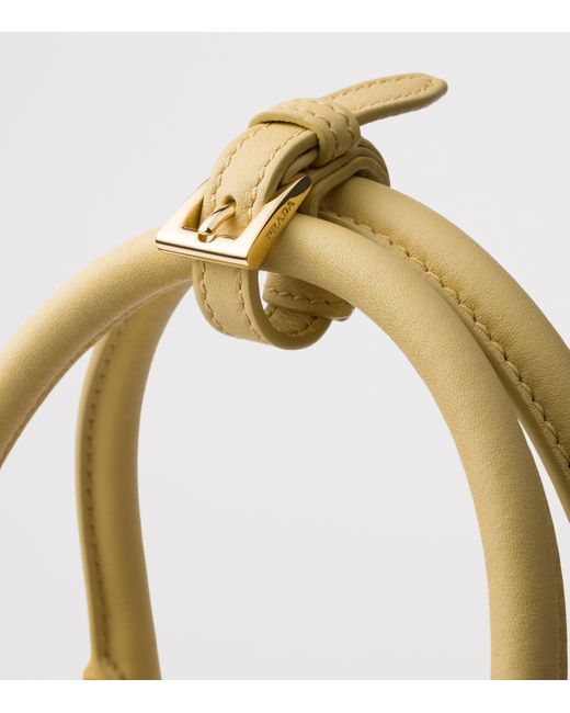 Prada Natural Medium Leather Galleria Top-Handle Bag