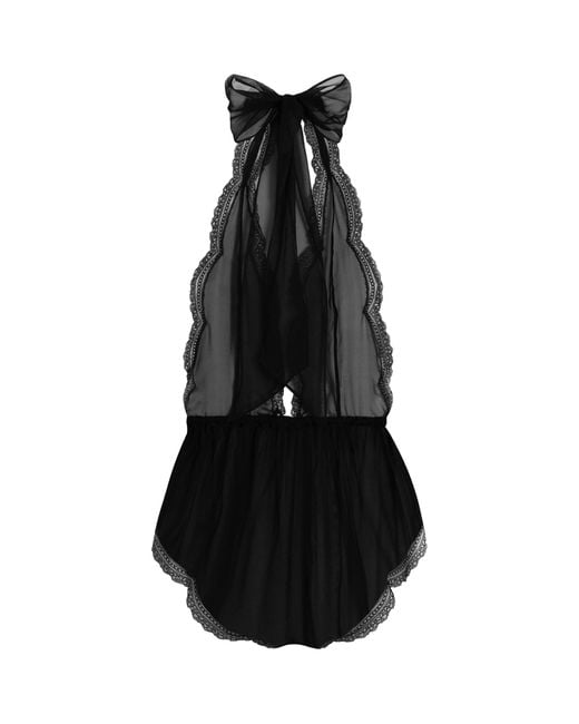 Dolce & Gabbana Black Silk-Blend Chiffon Bodysuit