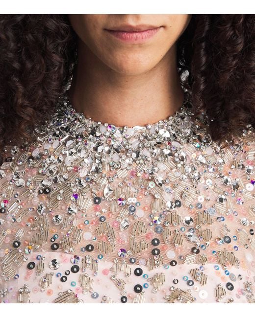 Jenny Packham Pink Embellished Orchid Maxi Dress