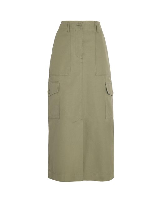 Weekend by Maxmara Green Cotton Maxi Skirt