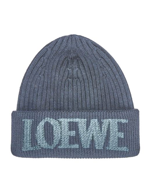 Loewe Blue Wool-Blend Beanie