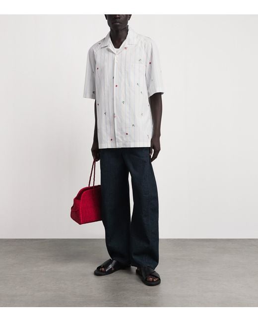 Jacquemus White Cotton Short-Sleeve Romarin Shirt for men
