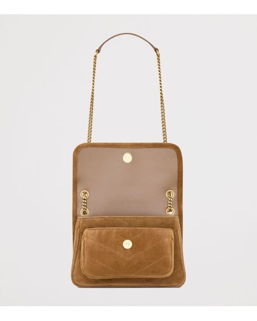 Saint Laurent White Mini Suede Niki Bag