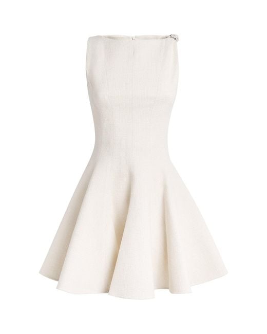 Maje White Tweed Flared Mini Dress