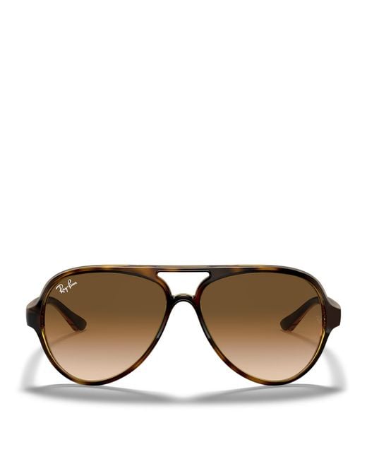 Ray-Ban Brown Tortoiseshell Cats 5000 Classic Pilot Sunglasses for men