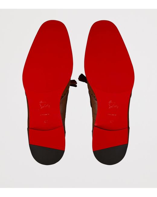 Christian Louboutin Brown Grave Moc Calf Leather Loafers for men