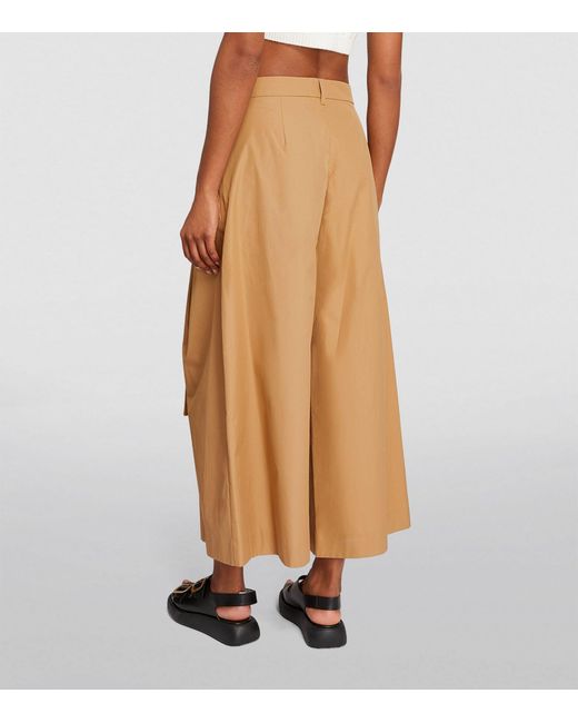 Max Mara Natural Cotton Wide-leg Trousers