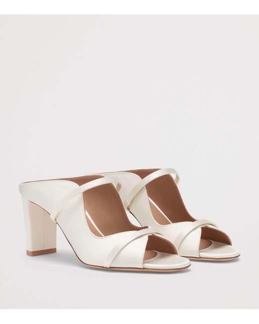 Malone Souliers White Satin Norah Heeled Sandals 70