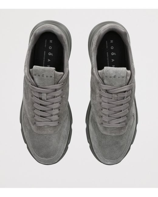 Hogan Gray Suede Hyperlight Sneakers for men