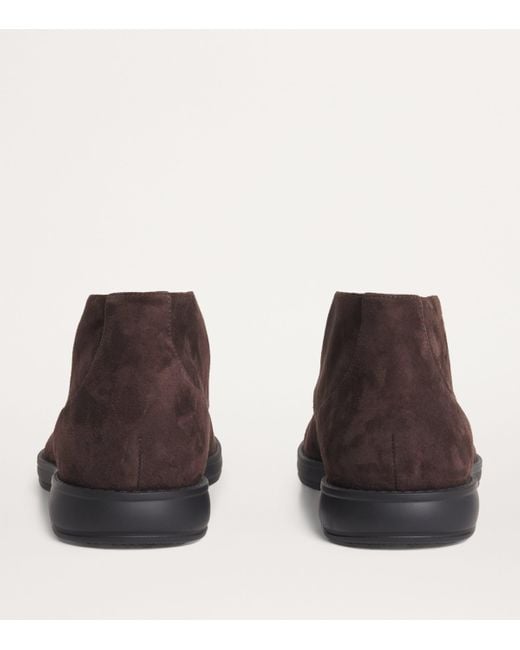 Brioni Brown Suede Ankle Boots for men
