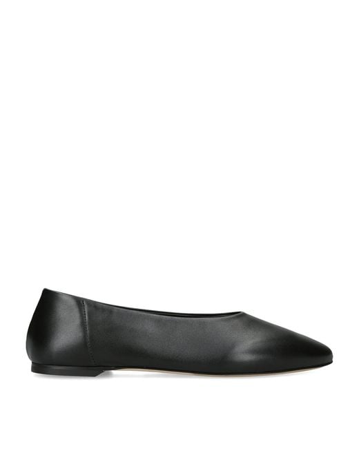 Totême Black Leather Slip Ballet Flats