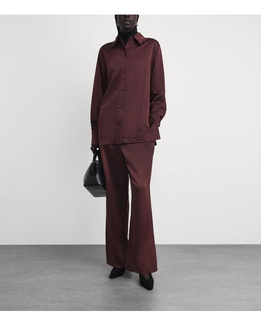 Camilla & Marc Purple Satin Drawstring Ground Trousers