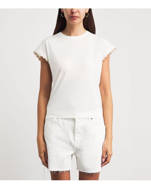 FRAME White The Crochet Muscle T-Shirt