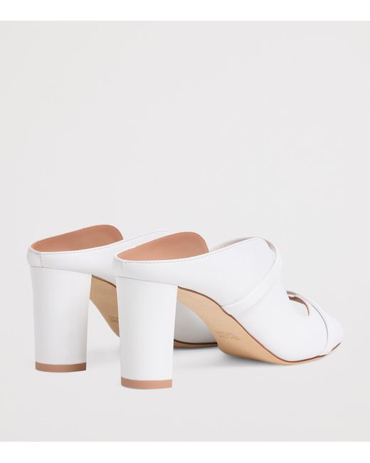 Malone Souliers White Leather Norah Heeled Sandals 70