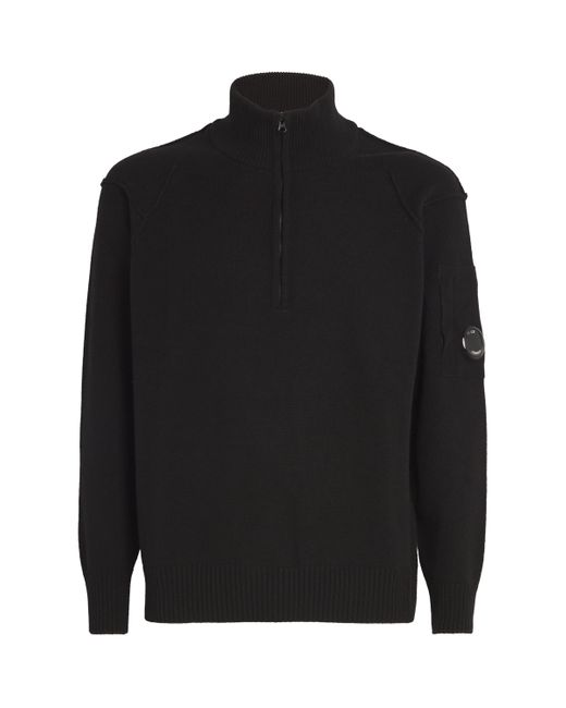 C.P. Company Wool Blend Zip Up Cardigan in Black for Men Lyst UK