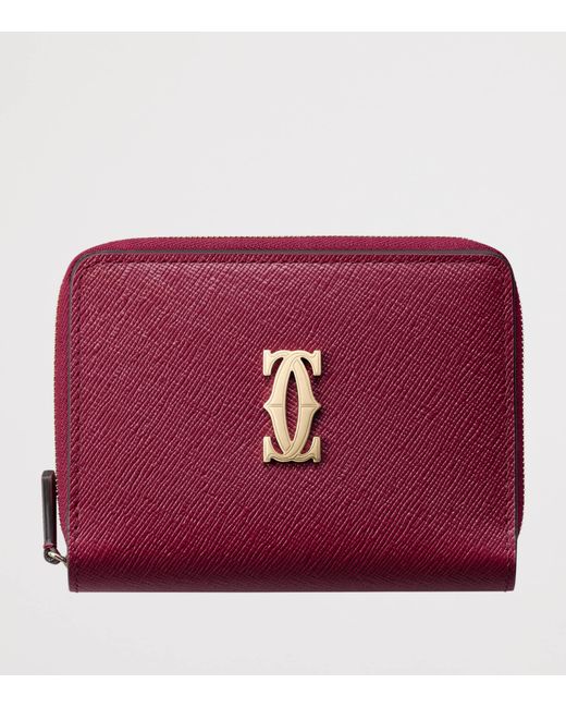 Cartier Red Leather C De Wallet