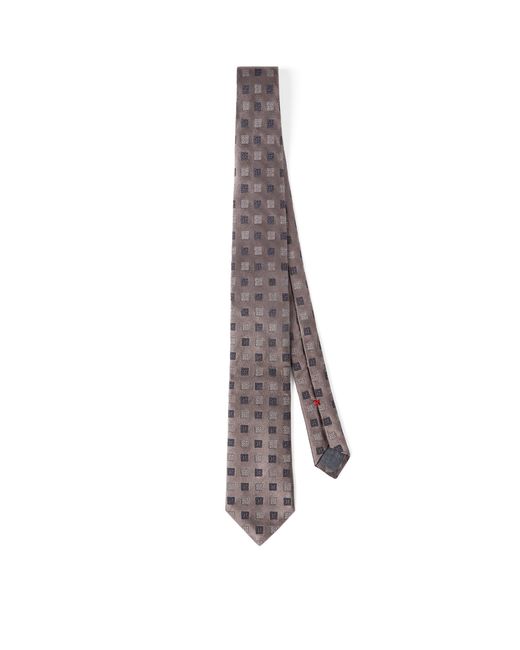Brunello Cucinelli Brown Silk Jacquard Tie for men