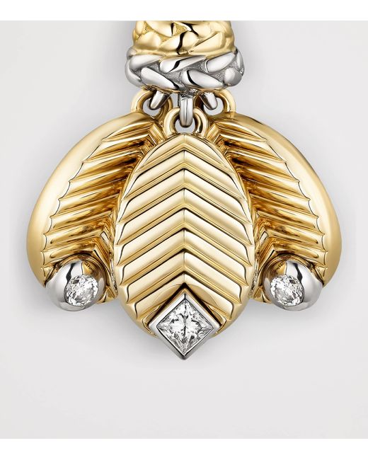 Cartier Metallic And Diamond Grain De Café Drop Earrings
