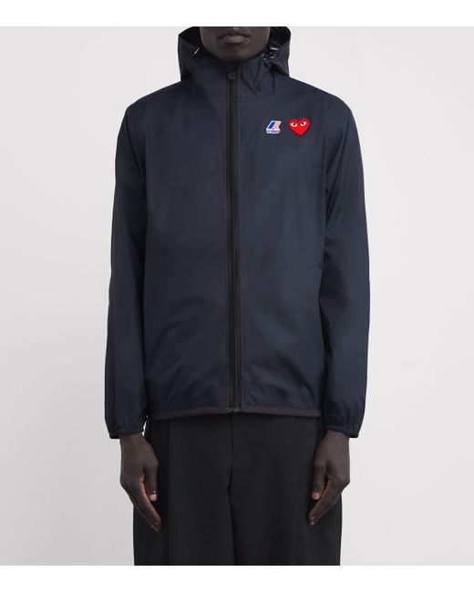 COMME DES GARÇONS PLAY Blue X K-Way Water-Resistant Jacket for men