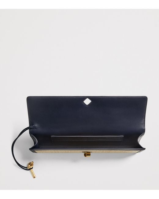 Bottega Veneta Brown Raffia Andiamo Clutch Bag