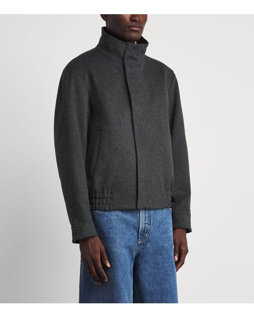 Lardini Black Virgin Wool High Neck Jacket for men