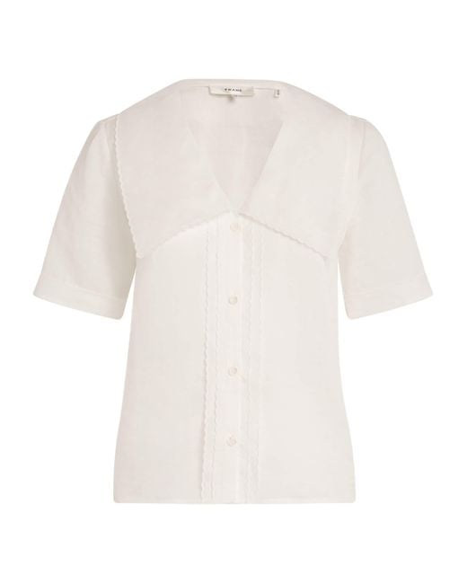 FRAME White The Scallop Sailor Blouse