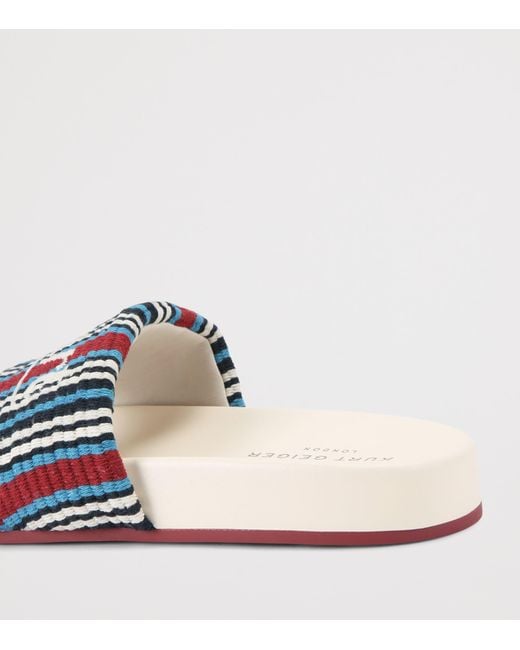 Kurt Geiger White Logo Script Slides for men