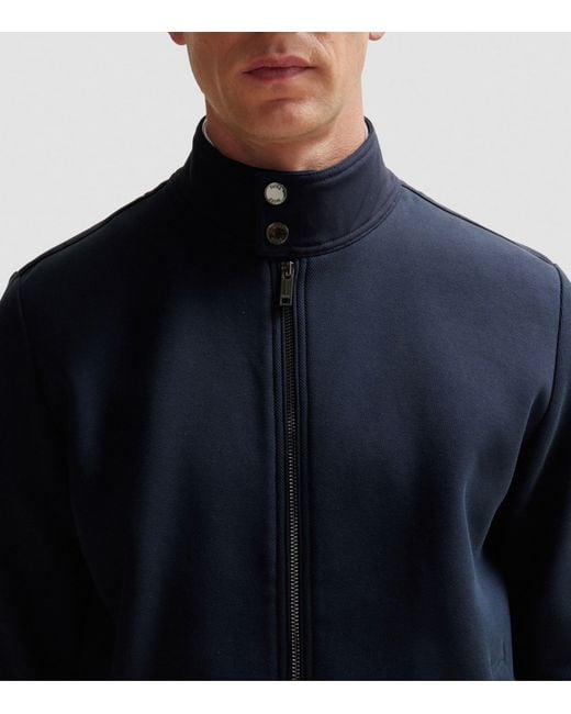 Boss Blue Zip-Up Bomber Jacket for men