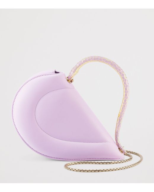 BVLGARI Purple Calfskin Serpenti Cuore 1968 Top-Handle Bag