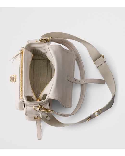 Prada Gray Medium Nappa Leather Explore Shoulder Bag