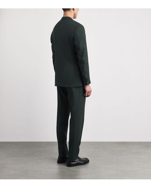 Corneliani Black Virgin Wool-Silk-Linen Academy Soft 2-Piece Suit for men