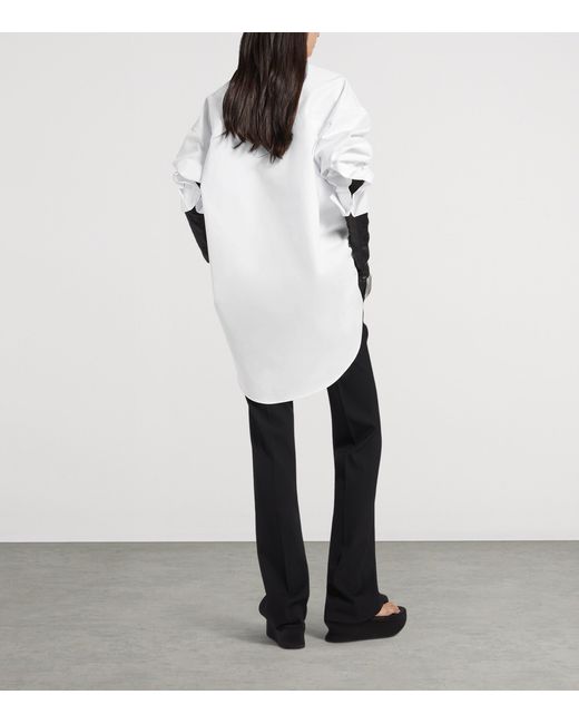 Balenciaga White Cotton-Silk Oversized Shirt
