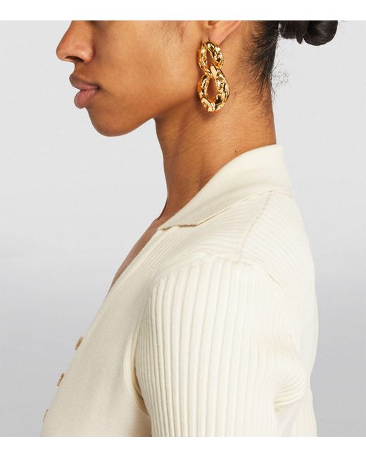 Alexis Metallic Gold-plated Double-link Brut Earrings