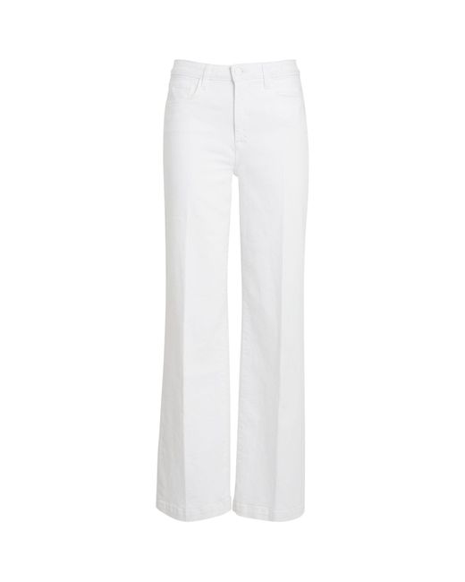 L'Agence White Scottie High-rise Wide-leg Jeans