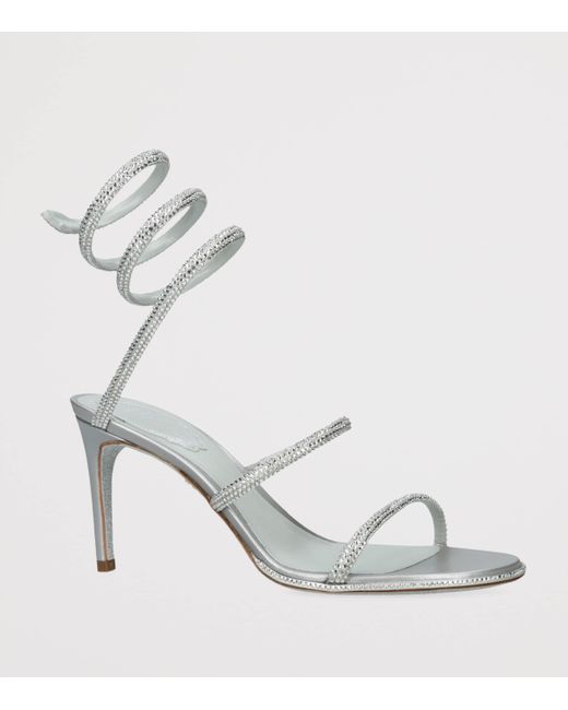 Rene Caovilla White Embellished Cleo Sandals 80