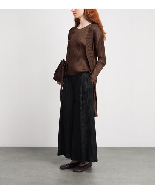 Pleats Please Issey Miyake Brown Short-Sleeve New Colorful Basics 4 Top