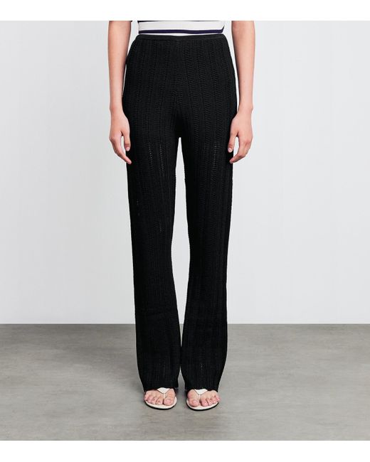 Claudie Pierlot Black Crochet Flared Trousers
